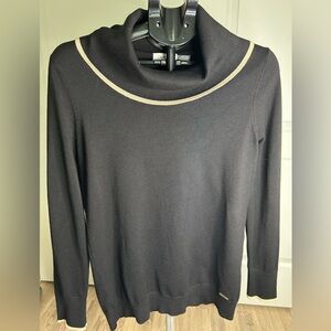 Calvin Klein Black Cowl Neck Sweater with Gold accents size S